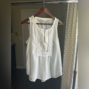 Anthropologie Daniel Rain Sleeveless Swiss Dot Tunic Blouse